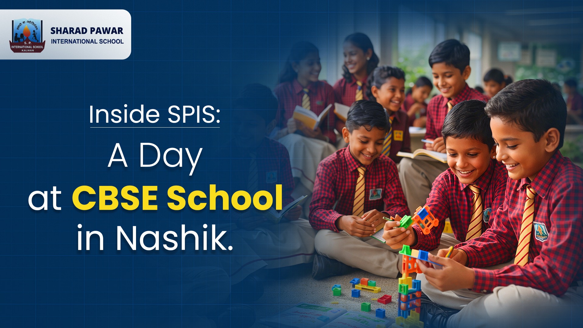 Students learning in smart classrooms at Sharad Pawar International School, a leading CBSE school in Nashik
